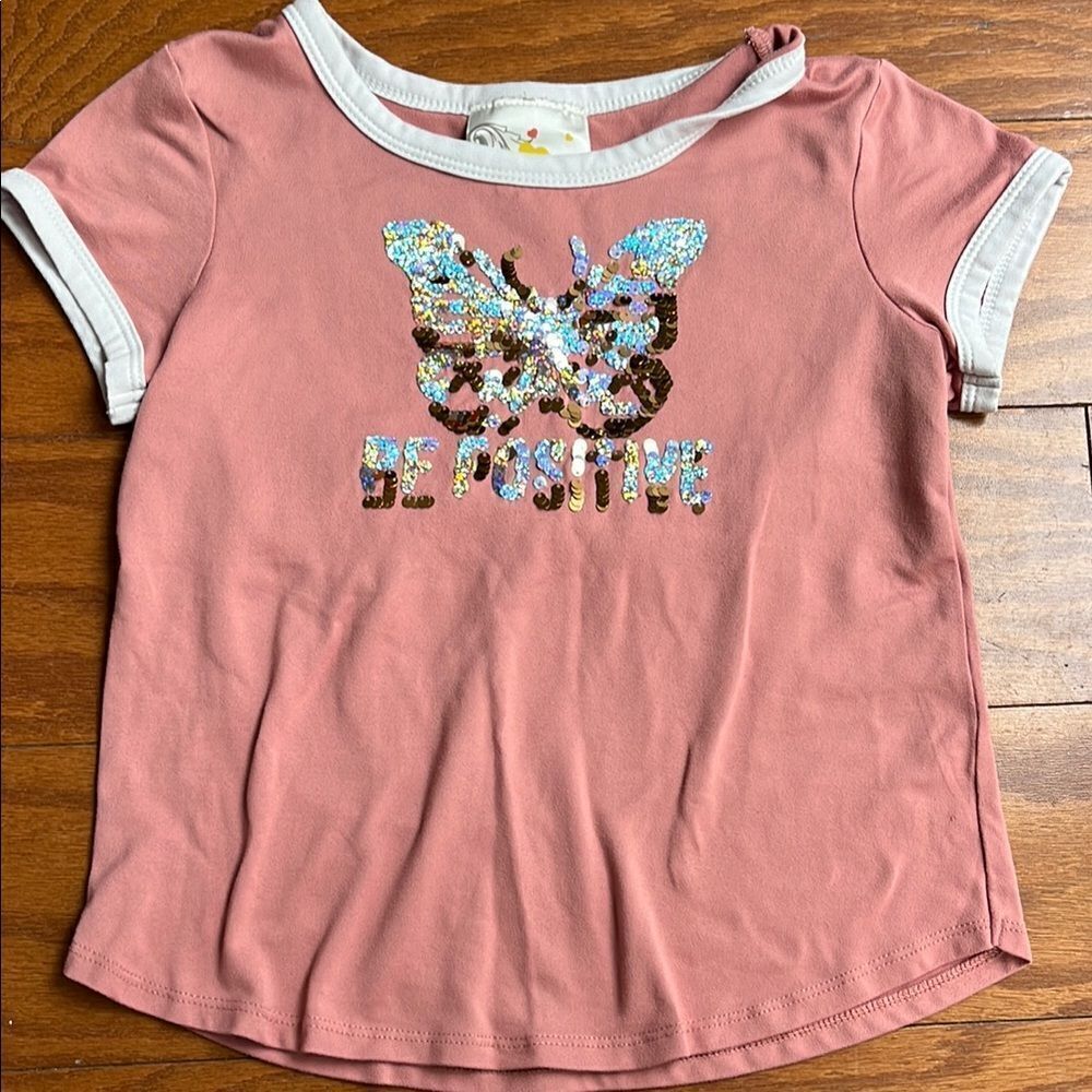 Kids Pink Butterfly T-Shirt